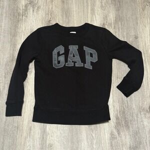 GAP Kids Black Sweatshirt‎ Crew Neck Pullover Long Sleeve Top Size S